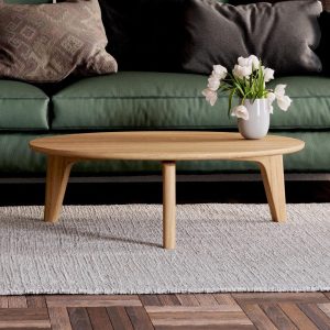 Modern Coffee Table -  Round coffee table - Wood coffee table - Scandi coffee table - Aesthetic coffee table - Solid wood coffee table