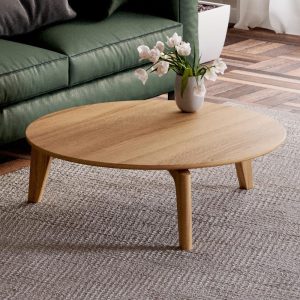 Modern Coffee Table -  Round coffee table - Wood coffee table - Scandi coffee table - Aesthetic coffee table - Solid wood coffee table