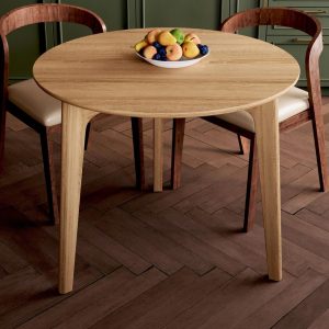 Mid-century Dining Table - Round dining table - Solid oak dining table - Wood dining table - Compact dining table - Scandi dining table