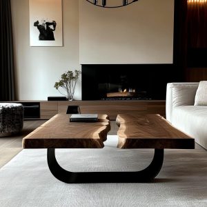 Walnut Coffee Table, Live Edge Coffee Table, Solid Wood Coffee Table, Modern Unique Coffee Table