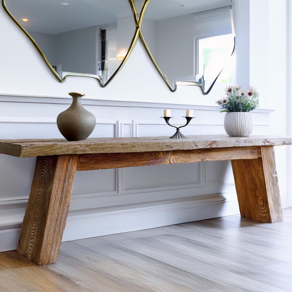 Custom Rustic Wooden Console Table – Handmade Farmhouse Live Edge Solid Wood Entryway Hallway Dresser – Narrow Handcrafted for Living Room