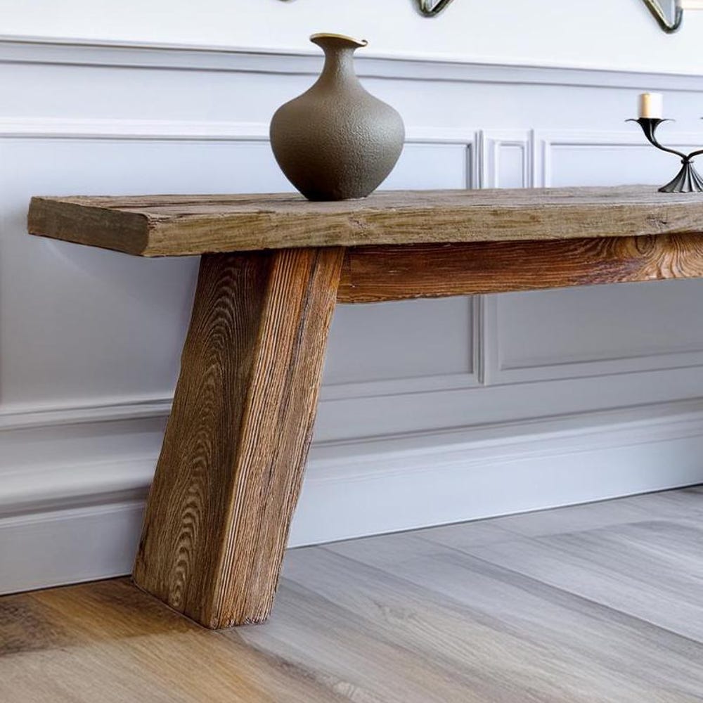 Custom Rustic Wooden Console Table – Handmade Farmhouse Live Edge Solid Wood Entryway Hallway Dresser – Narrow Handcrafted for Living Room - Image 2