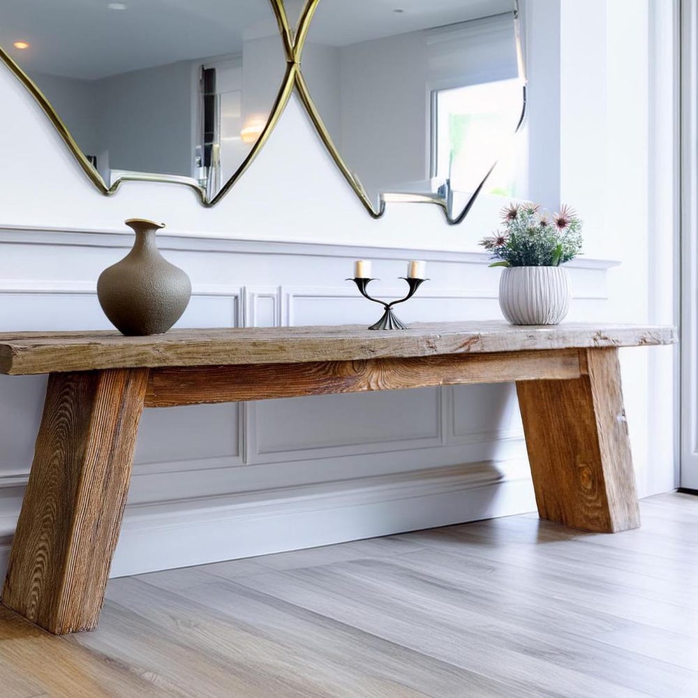 Custom Rustic Wooden Console Table – Handmade Farmhouse Live Edge Solid Wood Entryway Hallway Dresser – Narrow Handcrafted for Living Room - Image 4