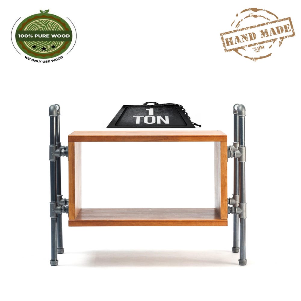 Industrial end table, reclaimed wood table,rustic end table, rustic night stand, pipe and wood end table, farmhouse table - Image 2