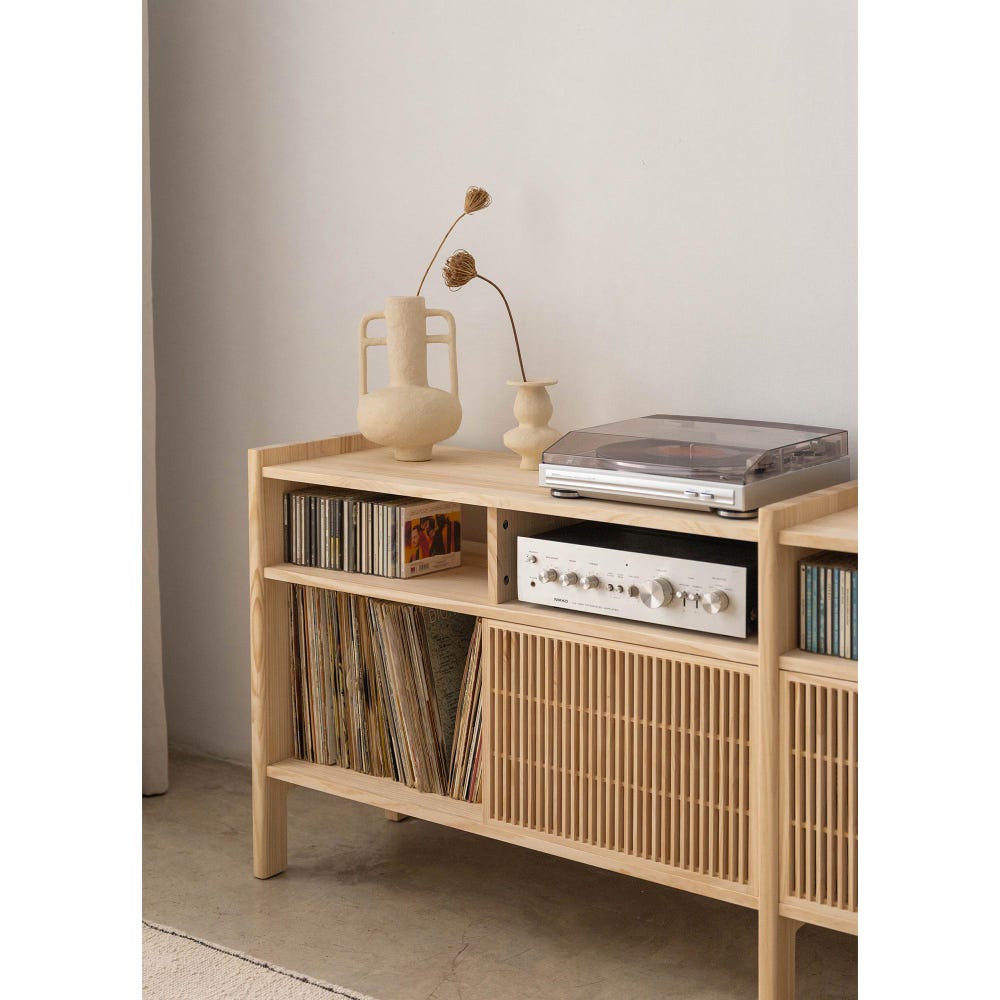 Wooden Turntable Stand, Vinyl Record Storage, 118" - Mesquida Large - Image 5