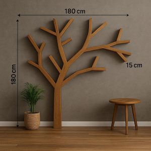 Rustic Driftwood Tree Bookshelf – Handmade Wooden Wall Shelf for Home & Nursery Decor