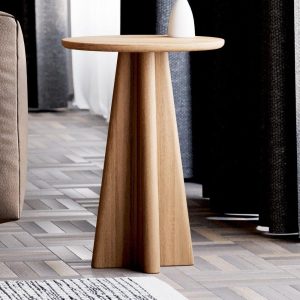 Modern End Table - Round Side Table - Solid Oak Wood Table - Wooden End/Side Table for Living Room - Set of End Side Tables