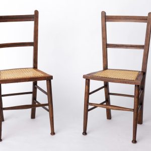 Pair of Antique Viennese Cane Chairs | 1930s-1950s Beech Wood Seating