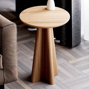 Round End Table - Unique Side Table - Modern Solid Oak Table - Wooden End/Side Table for Living Room - Set of End Side Tables