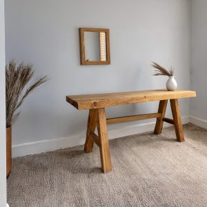 Wooden Rustic Console Table – Handmade Farmhouse Entryway or Hallway Dresser – Custom Size Solid Wood Accent or Narrow Live edge Table