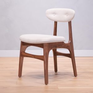 Modern Dining Chair – Midcentury Handmade Wood Dining Chair with Upholstered Seat for Kitchen & Dining Room – Calvino Dining Chair