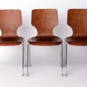 Mid-Century Modern Stacking Chairs by Adam Stegner for Flötotto – Set of 3