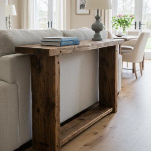 Rustic Console Table Behind Sofa, Reclaimed Wood Console Table Entryway Furniture, Custom Hallway Handmade Sofa Table, Narrow Console Table