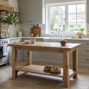 Rustic Kitchen Island with Reclaimed Wood Counter Height Kitchen Table, Custom Farmhouse Kitchen Island Wood, Handmade Counter Height Table