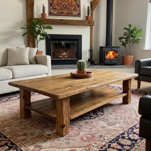Rustic Coffee Table with Reclaimed Wood, Reclaimed Furniture Rustic Low Coffee Table Barnwood, Long Center Table for Living Room