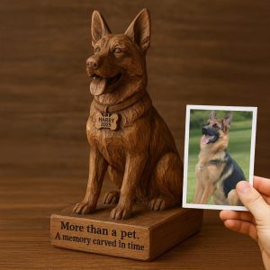 Custom Wood Carved Dog Portrait from Photo – Personalized Pet Memorial Gift, Dog Remembrance Keepsake Art