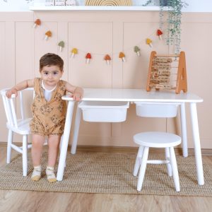Customizable Montessori Wooden Kids Table, Windsor Chair & Bench – | Special production and offers are made for commercial areas.