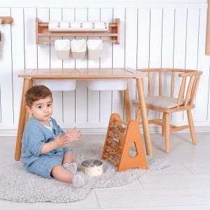Customizable Montessori Wooden Kids Table, Windsor Chair & Bench – | Special production and offers are made for commercial areas.