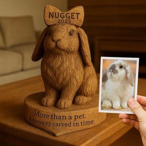 Rabbit Lover Gift – Custom Wood Pet Carving from Photo | Pet Memorial | Unique Pet Remembrance Gift Idea