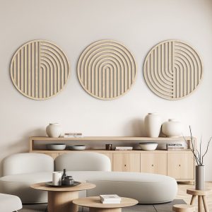 Round Wood Wall Art Set | Modern Wood Wall Art | Geometric Decor | Boho wall art | Wood wall decor | Minimalist wall art | Home decor