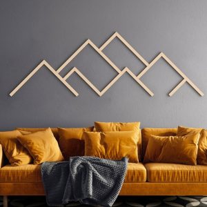 Mountains Wall Art | Modern Wood Wall Art | Minimalist Mountains Wall Art | Home Decor | Mountains line art | Extra Large Wall Art