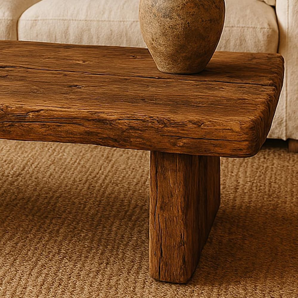 Rustic Wood Coffee Table - Handmade Reclaimed Wood Living Room Table - Farmhouse Coffee Table with Sturdy Legs - Mother's Day Gifts - Image 4