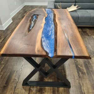 Epoxy TableTop ,Luxury dining Table, sofa, Side center table top Live Edge Walnut Table, Custom Order, Epoxy Resin River Table, Natural Wood