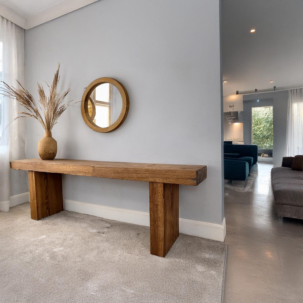 Custom Rustic Wooden Console Table – Handmade Farmhouse Live Edge Solid Wood Entryway Hallway Dresser – Narrow Handcrafted for Living Room - Image 2