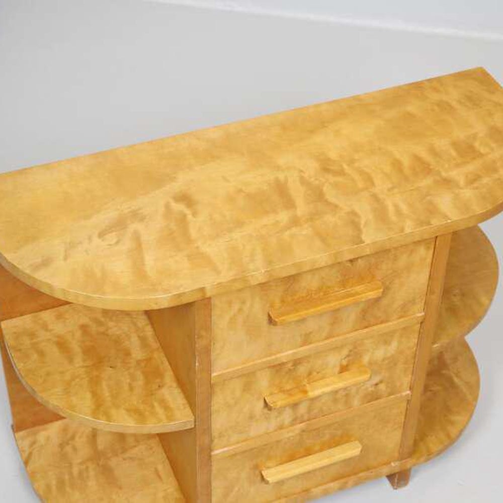 Scandinavian chest of drawers birch mid century dresser functionalism dresser vintage Swedish chest of drawers birchwood bedside table 1930s - Image 2