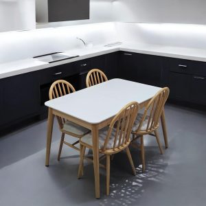 Expandable Dining Table Wood Extendable Kitchen & Dining Room Table Modern Space-Saving Design