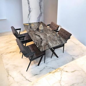 Wood Dining Table - Modern Kitchen & Dining Room Table, Unique Handcrafted Solid Wood Design, Durable - Stylish Furniture Centerpiece