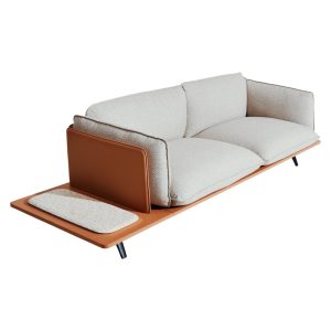 Sahara Modular Sofa – 2-Seater with Side Table in Fabric & Leather,Contemporary Desert-Inspired Design for Home or Hospitality,Activity Sofa