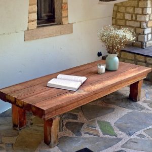 Wooden rustic coffee table handmade farmhouse custom size live edge solid sofa unique handcrafted old or reclaimed wood for living room gift