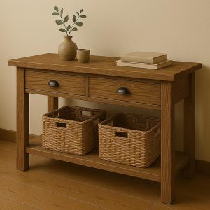 Reclaimed Wood Console Table – Rustic Entryway Table with Drawers – Handmade Farmhouse Hall Table – Mother’s Day Gift Idea