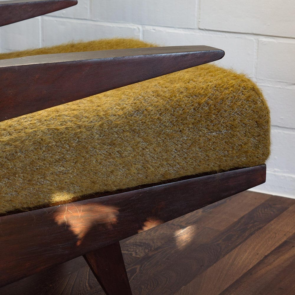 Brazilian Modernist Lounge Chair | Pierre Frey Upholstery | Mid-Century Sculptural Design | Rare Collector’s Chair | Art Furniture - Image 4