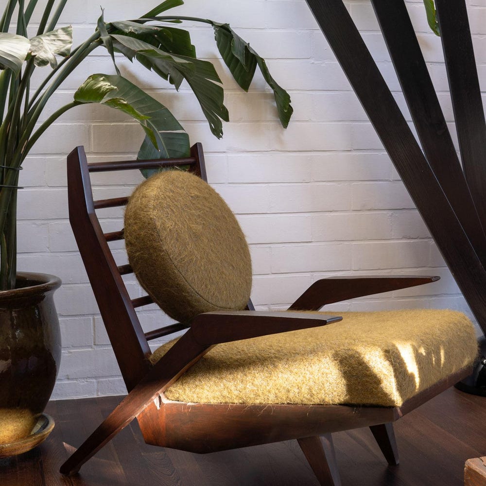 Brazilian Modernist Lounge Chair | Pierre Frey Upholstery | Mid-Century Sculptural Design | Rare Collector’s Chair | Art Furniture - Image 5