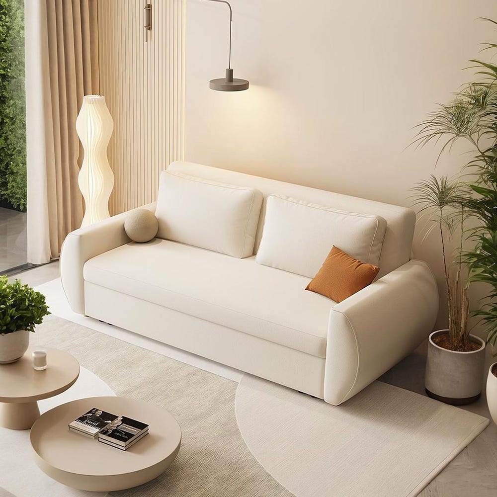 Borislav Two Seater Sofa Bed | Modern Bouclé Sofa with Storage | Compact Convertible Sleeper | Small Space Living Room Furniture, home decor - Image 2