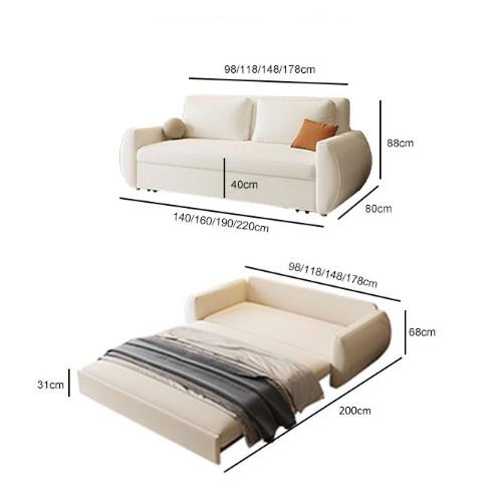 Borislav Two Seater Sofa Bed | Modern Bouclé Sofa with Storage | Compact Convertible Sleeper | Small Space Living Room Furniture, home decor - Image 4