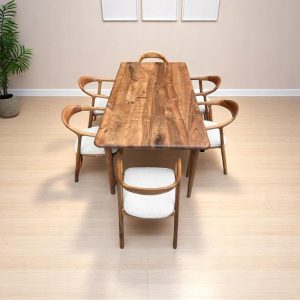 Live Edge Dining Table, Handcrafted Modern Walnut Wood Kitchen Table, Solid Wood Dining Table, Unique Rustic Modern Table