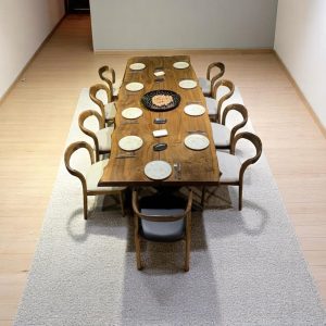 Live Edge Dining Table - Handcrafted Modern Walnut Wood Kitchen & Dining Table, Custom Wood Table for Home