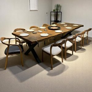 Live Edge Walnut Dining Table - Handmade Wooden Farmhouse Kitchen Table, Solid Walnut Wood Dining Table, Rustic Wood Table