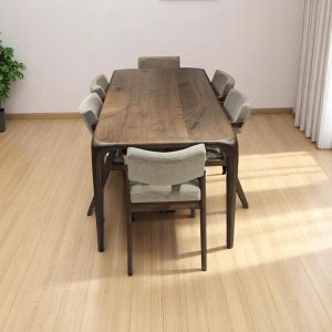Custom Modern Wood Dining Table - Handcrafted Walnut Live Edge Kitchen Table, Solid Wood, Stylish Modern Design