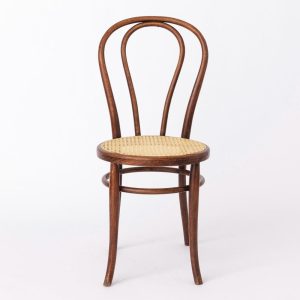 Vintage Bentwood Chair – 1950s-1960s, Beech Wood, New Viennese Weaving, Mid-Century Dining Chair