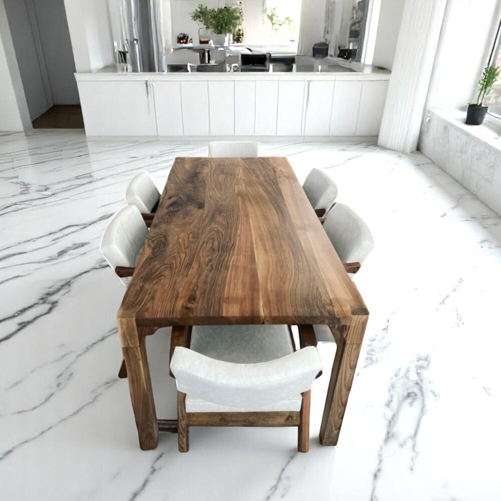 Live Edge Walnut Dining Table - Handmade Wooden Kitchen Table, Farmhouse Walnut Wood Dining Table, Rustic Wood Table for Kitchen - Image 7