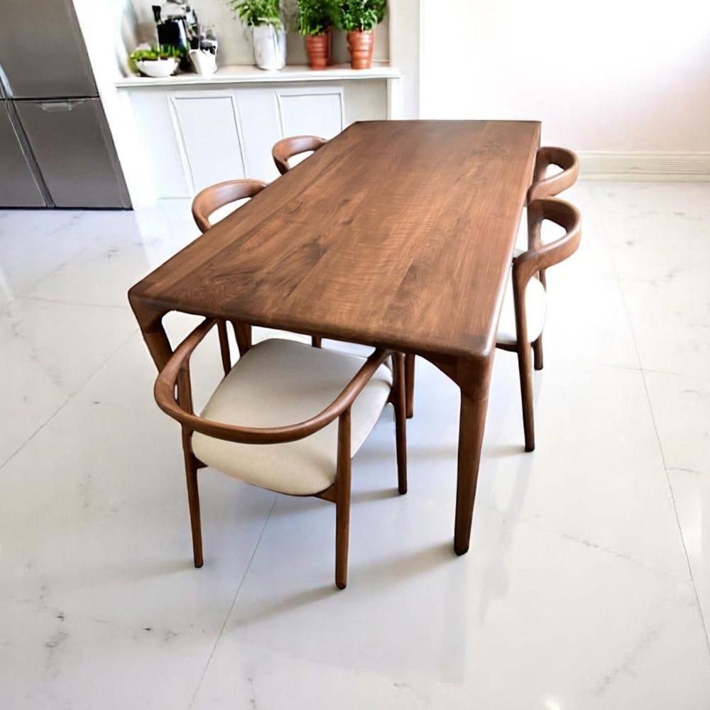 Live Edge Walnut Dining Table, Modern Handcrafted Wood Kitchen & Dining Table, Unique Natural Wood Table for Home - Image 6