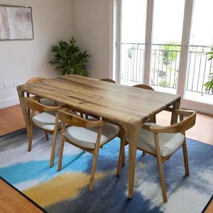 Walnut Dining Table Modern Wood Kitchen Table Handcrafted Solid Wood Design for Contemporary Homes