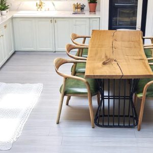 Live Edge Dining Table Handcrafted Walnut Wood Rustic Solid Wood Kitchen & Dining Table Modern Wood Furniture