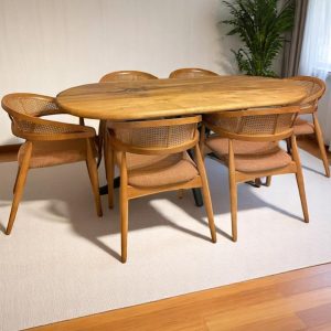 Live Edge Walnut Dining Table - Handcrafted Modern Wood Kitchen Table, Rustic & Contemporary Design Solid Wood Furniture