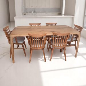 Natural Wood Dining Table – Handmade Solid Walnut, Oak & Chestnut – Rustic Elegance - Durable Craftsmanship