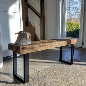 Handmade Rustic Wood Bench Reclaimed Wood Bench Entryway Custom Entryway Bench Bench for Entryway Farmhouse Wood Bench Hallway Seating